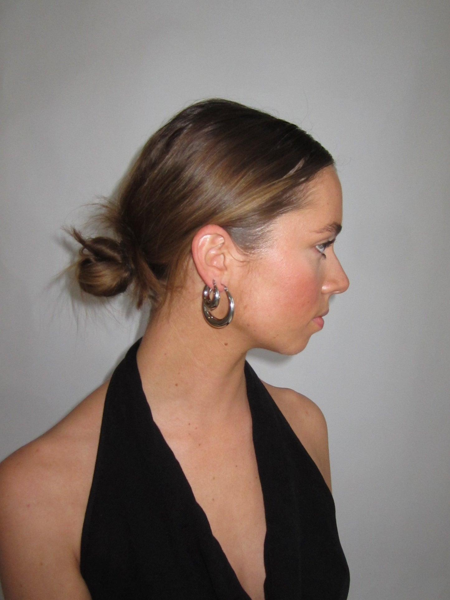 Large Claude Hoops - Silver