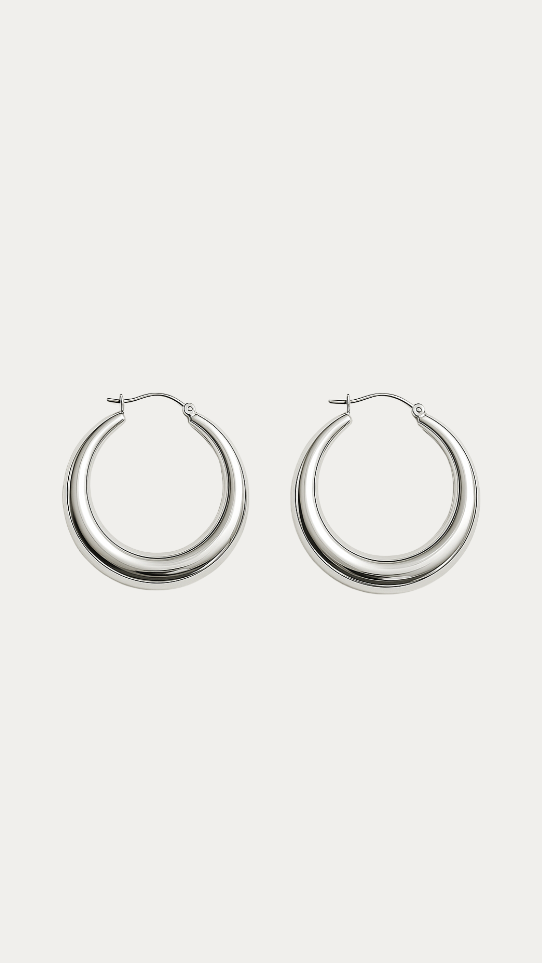 Large Claude Hoops - Silver