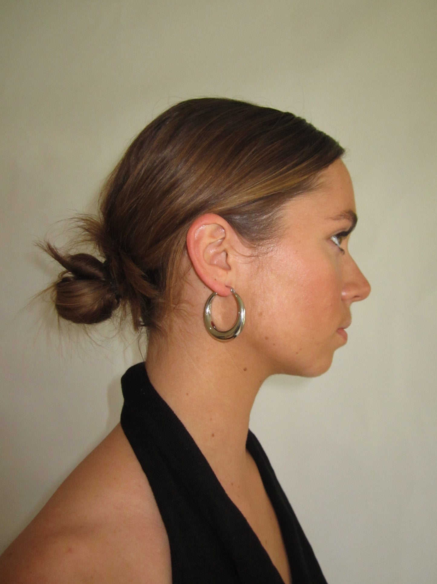 Large Claude Hoops - Silver