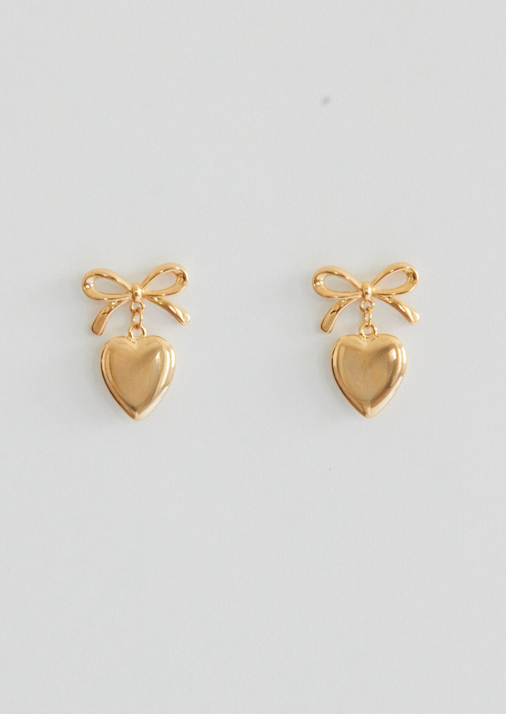 Heart Bow Earrings